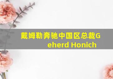 戴姆勒奔驰中国区总裁Geherd Honich